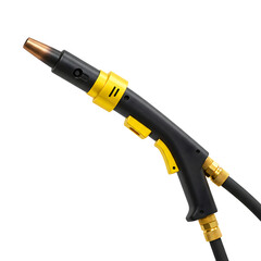 An isolated and professional welding gun with a detailed view of the structure and component