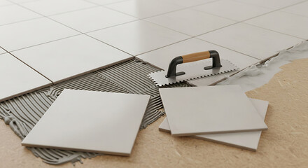 Ceramic Tile Floor Installation Guide Using Mortar, Trowel Techniques, Adhesive Application, Home Renovation, DIY Construction Project Tips, 32K Revolutions 