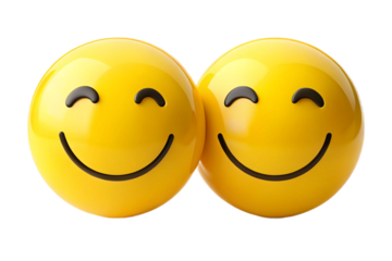 Happy smiley face emoji icons isolated on white background symbol of friendship and positivity