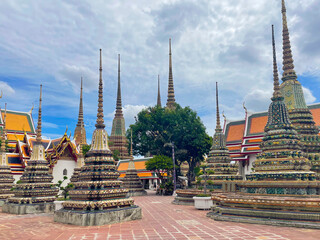 Beautiful ancient religious building in Wat Pho Temple in Bangkok