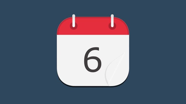 animated passing time through calendar pages. 1 to 21 Dates changing time lapse of month in calendar. calendar animation with cyan screen background. 