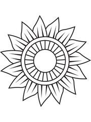 Flower Outline Illustration for Covering Book.