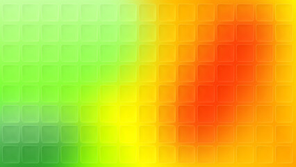 A Square glass 3D tiled grid, glowing green-light, yellow, gold, red fractal glass effect gradient on a background, ribbed, Wavy glassmorphism, ethereal glass effect, sense of motion, 8K resolution.
