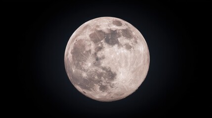 Fototapeta premium A close-up view of the Moon showing its round shape with various shades of gray,