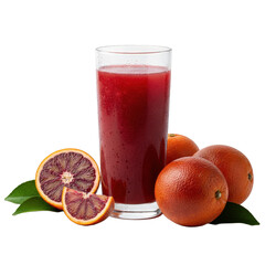 Blood Orange Juice with Fresh Fruit and Leaves for Healthy Living