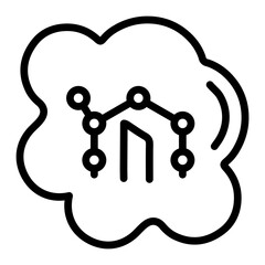 Analytics Mind Vector Line Icon Design