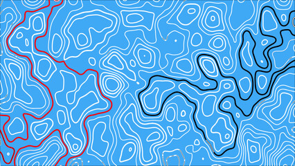 Abstract Blue Topographic Map Lines – Dark Terrain Contour Vector Background for Modern Design & Geography Art. stylish geographic landscape vector for maps and design projects.