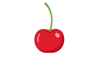 A simple vector illustration of a single red cherry.