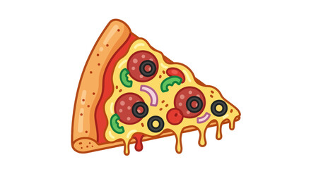 Delicious Slice of Pizza with Melted Cheese and Toppings.