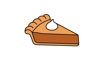 A simple cartoon illustration of a pumpkin pie slice.