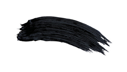 Black Paint Brush Stroke Texture on White Background