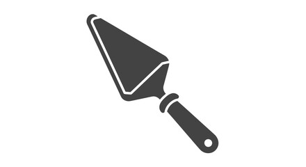 Simple black silhouette icon of a cake server utensil.