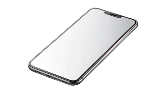 Modern smartphone with blank screen isolated on white background mobile technology concept