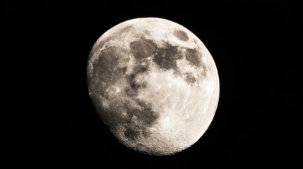 Obraz premium The full moon shines against the dark expanse of space,