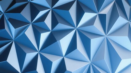 Obraz premium Abstract geometric pattern with blue triangular facets creating a three-dimensional effect