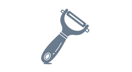Simple gray vegetable peeler kitchen utensil for food preparation.