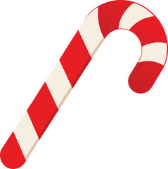 Festive Candy Cane Illustration with Red and White Stripes for Holiday Season
