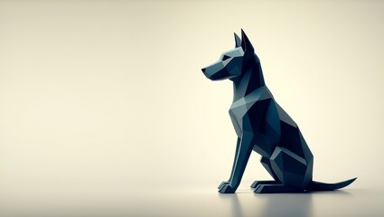 Geometric Dog Illustration Modern Design of Pet Animal