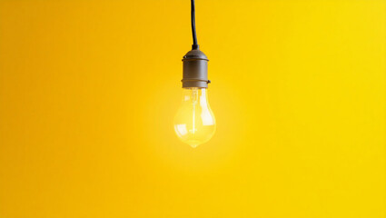 light bulb on yellow background