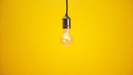 light bulb on yellow background