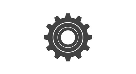 Single black gear icon isolated on a white background.