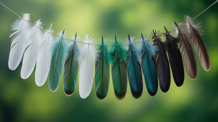 close up of clothes pegs on a clothesline