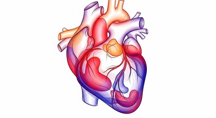 Human Heart Anatomy: A Vibrant Illustration