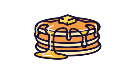 Stack of Pancakes with Syrup and Butter.
