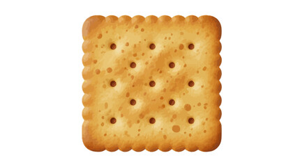 Crisp golden square cracker with scalloped edges and small holes.