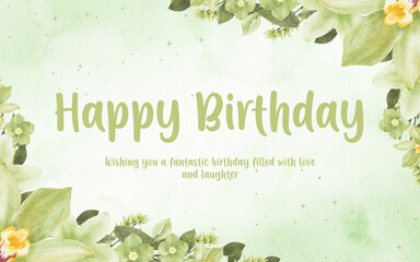 spring background with flowers  happy birthday	
