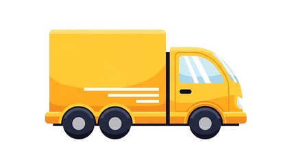 Yellow delivery truck vector illustration for transport service and logistics companies design needs on transparent background