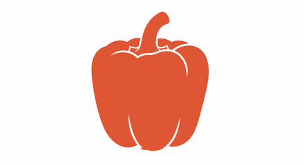 Simple red bell pepper vegetable icon silhouette.