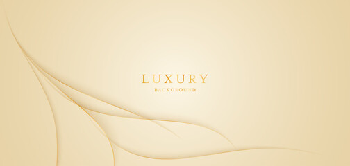 Cream background with elegant golden lines, use for template or cover. Elegant premium cream background. vector illustration	