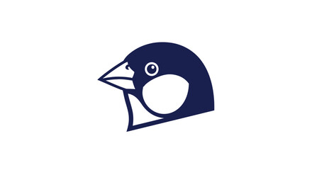Stylized simple bird head graphic icon design.