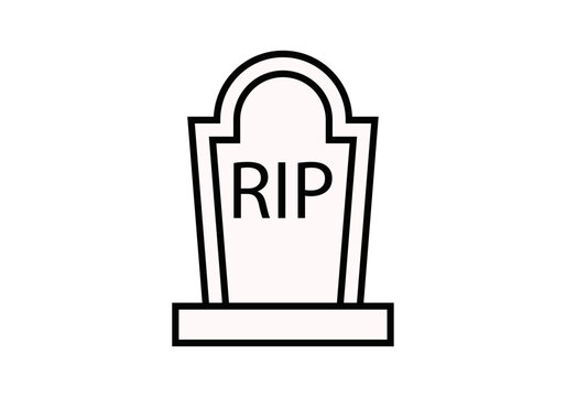 Icono negro de l&aacute;pida de tumba