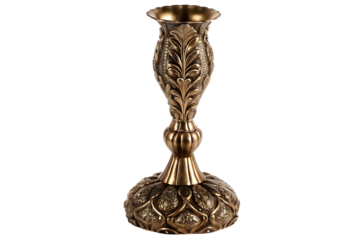 ornate golden vase isolated on white background, png, ai generated