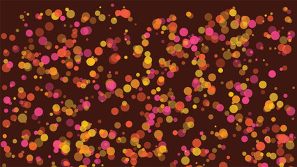 Abstract geometric background with colorful circles on a dark brown backdrop