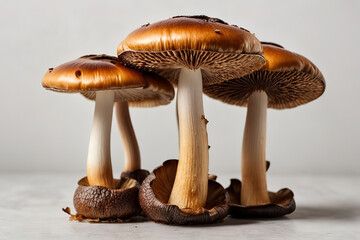 Wonderful King Oyster mushroom (Eringi) on white backgroud