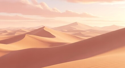 Desert Dunes Sunrise Scenery.