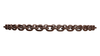 3D Render of Rusty Metal Chain Isolated on Transparent Background