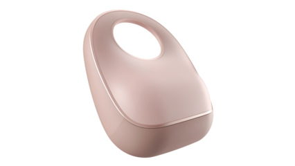 pink baby bib isolated on white background, png, ai generated