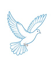 Obraz premium Simple white dove in flight