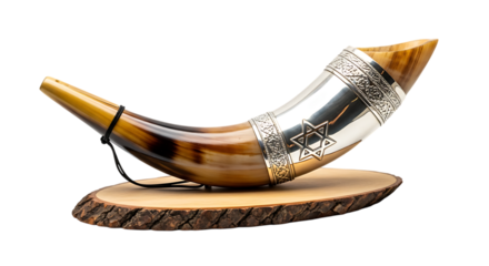 Shofar (horn) on Transparent Background