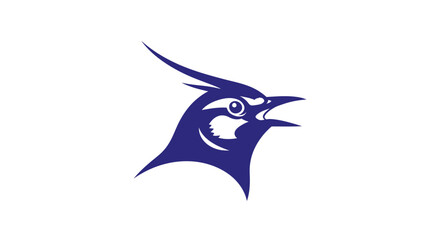Blue Jay Bird Head Mascot Logo Design.