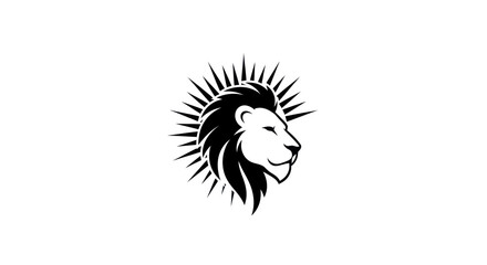 Majestic Lion Head with Radiant Mane Logo Design.