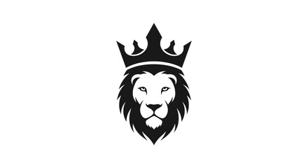 Majestic Lion Head with Crown Logo Design.