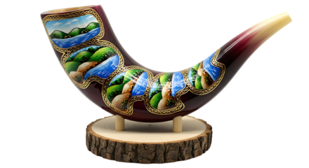 Shofar (horn) on Transparent Background
