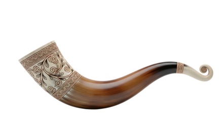 Shofar (horn) on Transparent Background