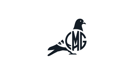 Stylized Pigeon Logo with CMG Initials on White Background.