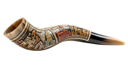 Shofar (horn) on Transparent Background